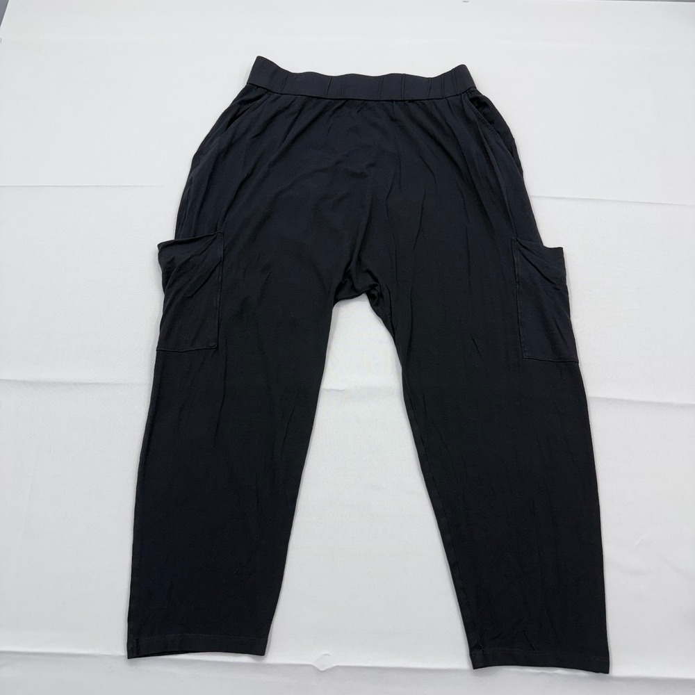Eileen Fisher Cropped Harem‎ Pants Womens XS Pull On Elastic Waist Black READ